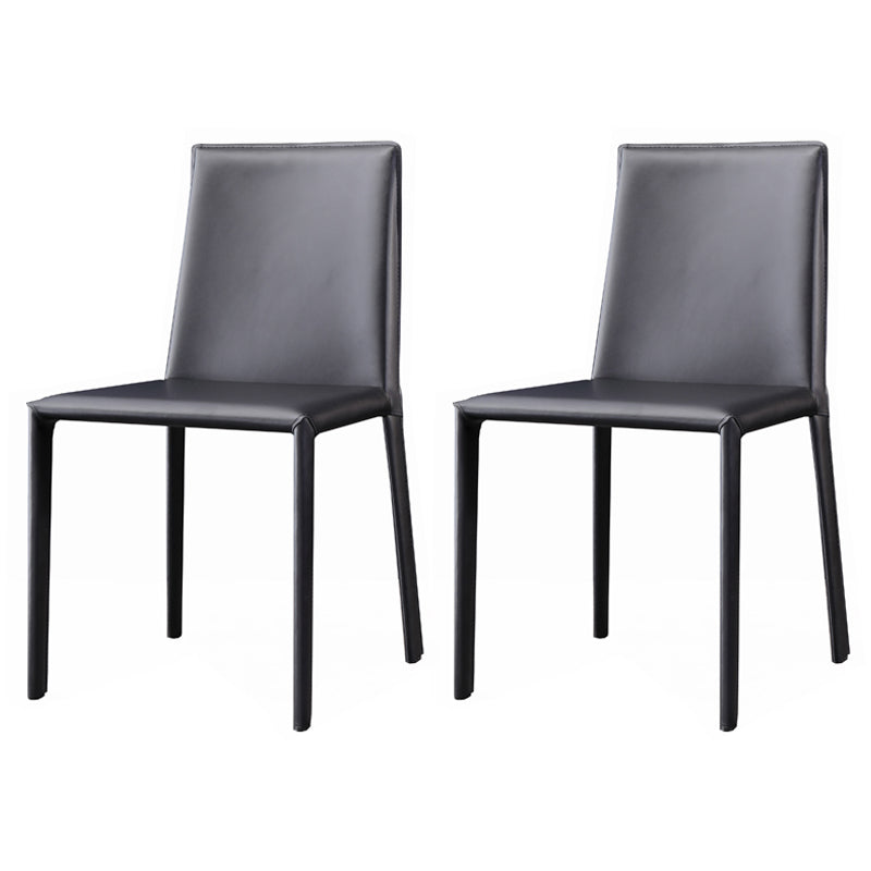 Modern Leather Armless Dining Chair Metal Dining Room Chairs for Home Use