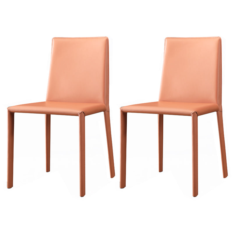 Modern Leather Armless Dining Chair Metal Dining Room Chairs for Home Use