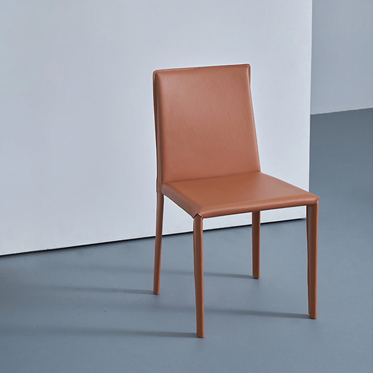 Modern Leather Armless Dining Chair Metal Dining Room Chairs for Home Use