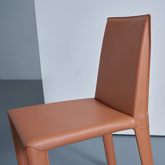 Modern Leather Armless Dining Chair Metal Dining Room Chairs for Home Use