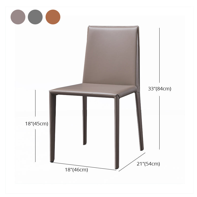 Modern Leather Armless Dining Chair Metal Dining Room Chairs for Home Use