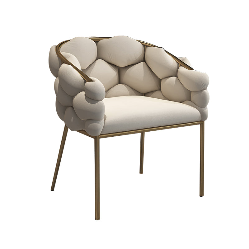 Upholstered Dining Chairs Nordic Style Solid Back Armless Chairs