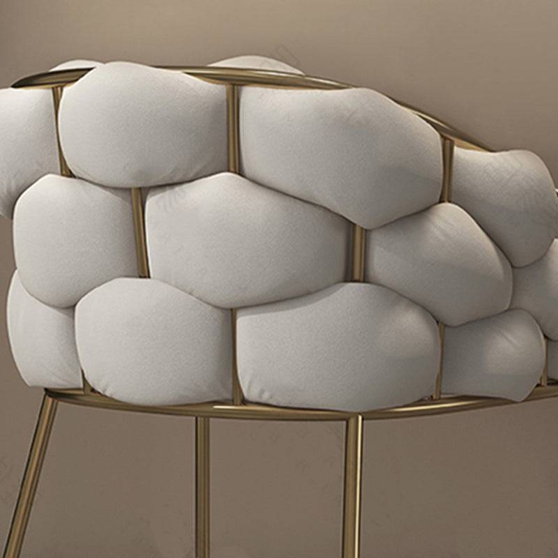 Upholstered Dining Chairs Nordic Style Solid Back Armless Chairs