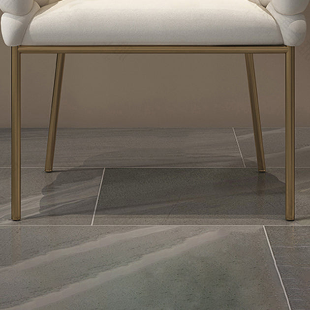 Upholstered Dining Chairs Nordic Style Solid Back Armless Chairs