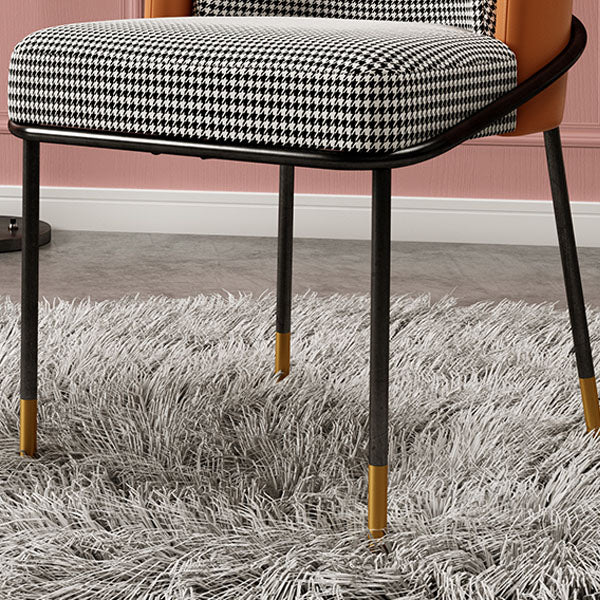 Glam Metal Dining Armless Chair Upholstered Side Chairs for Restaurant Use