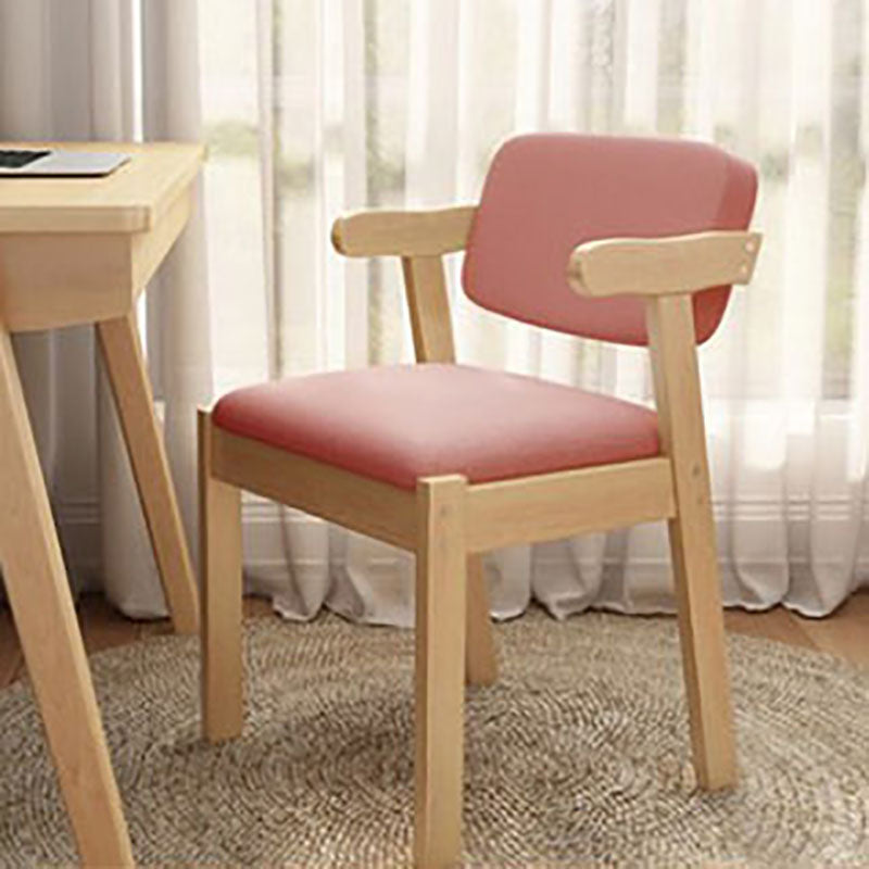 Contemporary Dining Chairs Arm Side Chair with Wooden Legs for Kitchen