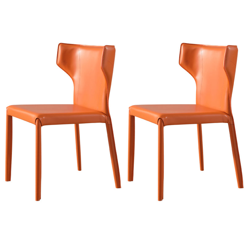 Modern Leather Armless Dining Chair Wingback Side Chair for Restaurant Use