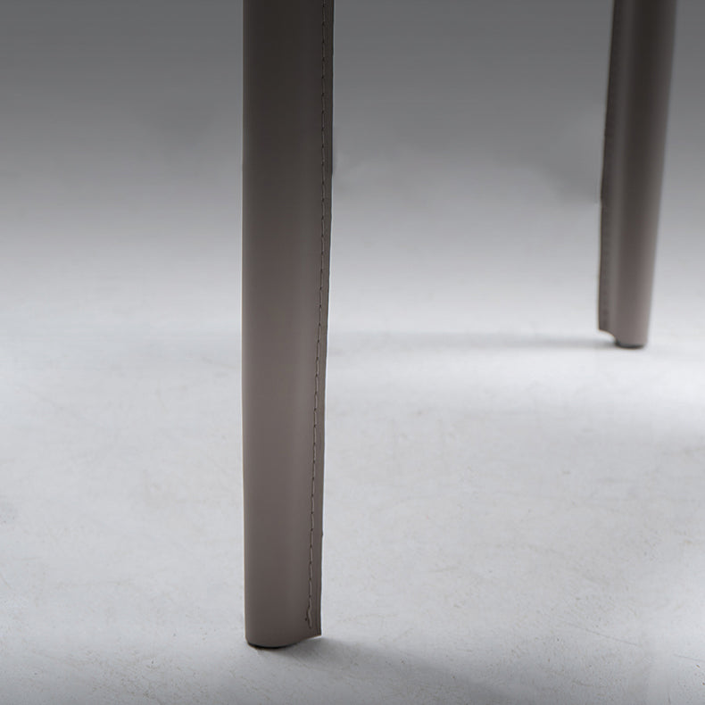 Modern Leather Armless Dining Chair Wingback Side Chair for Restaurant Use