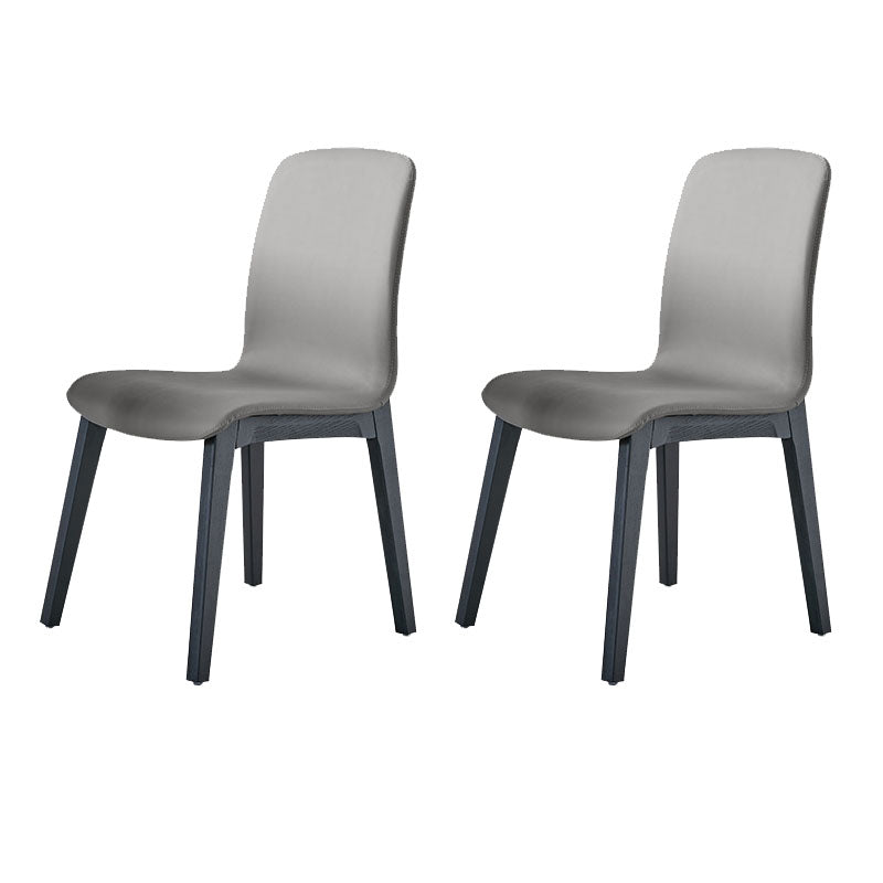 Contemporary Chair Armless Dining Side Chair with Wooden Legs