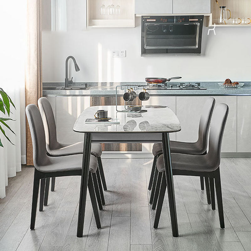 Contemporary Chair Armless Dining Side Chair with Wooden Legs