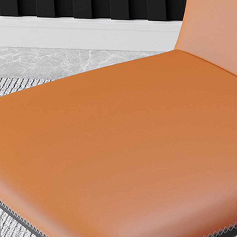 Contemporary Kitchen Armless Chairs Wingback Side Side Chair with Metal Legs