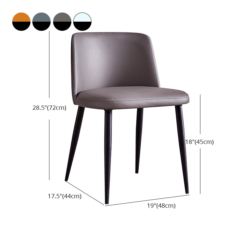 Contemporary Kitchen Chairs Armless Side Side Chair with Metal Legs