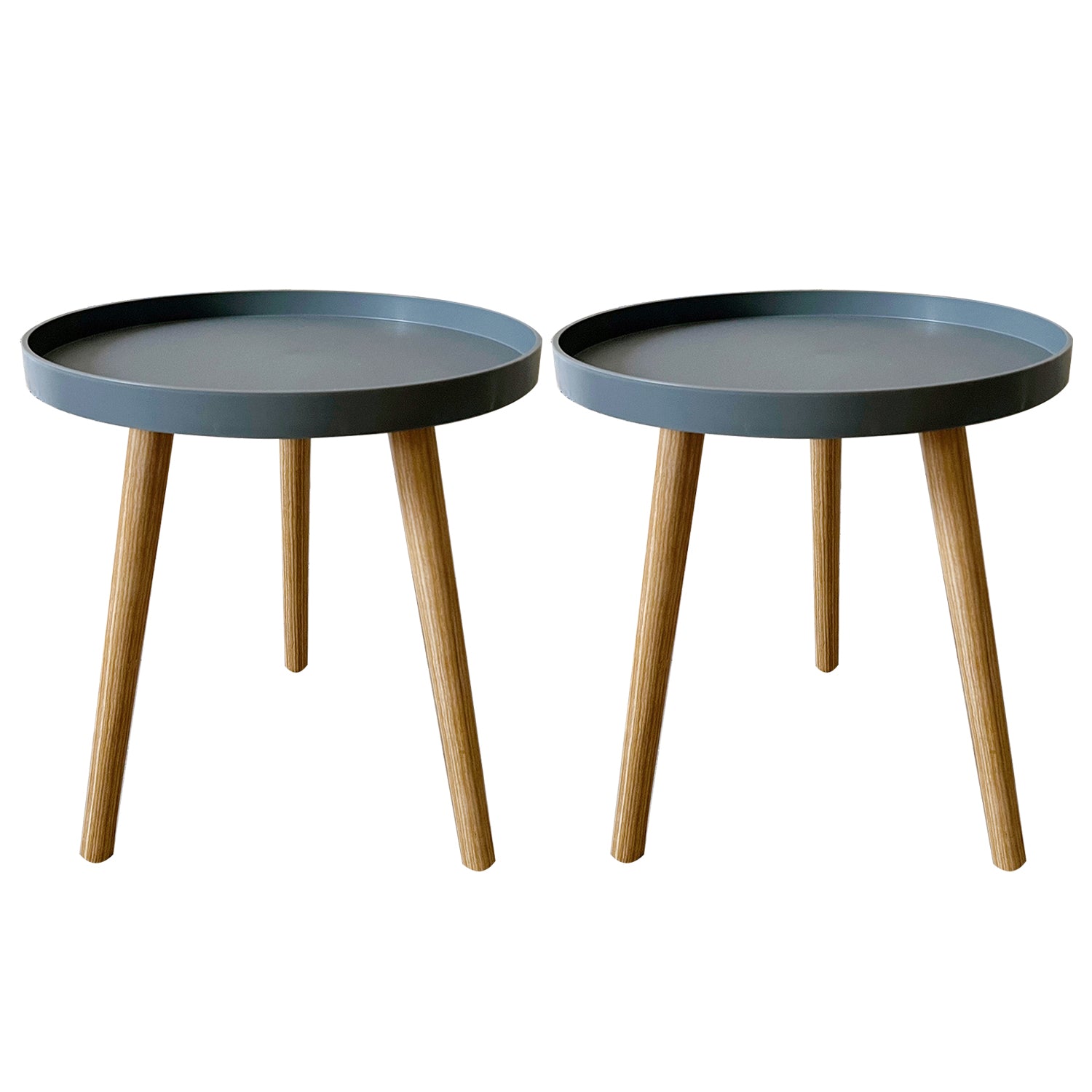 11.75 inch Wide Scandinavian Sofa Side Accent Table Tri Pin Round Side End Table