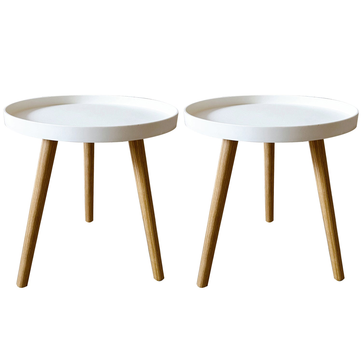 11.75 inch Wide Scandinavian Sofa Side Accent Table Tri Pin Round Side End Table