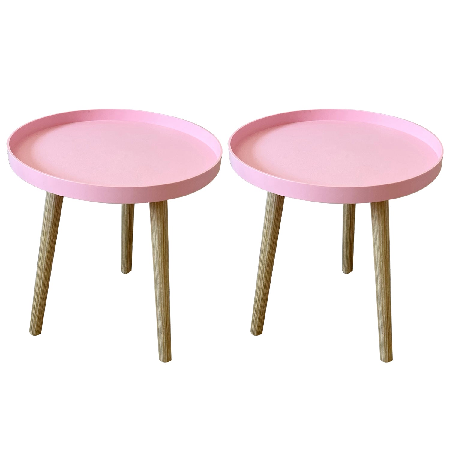 11.75 inch Wide Scandinavian Sofa Side Accent Table Tri Pin Round Side End Table