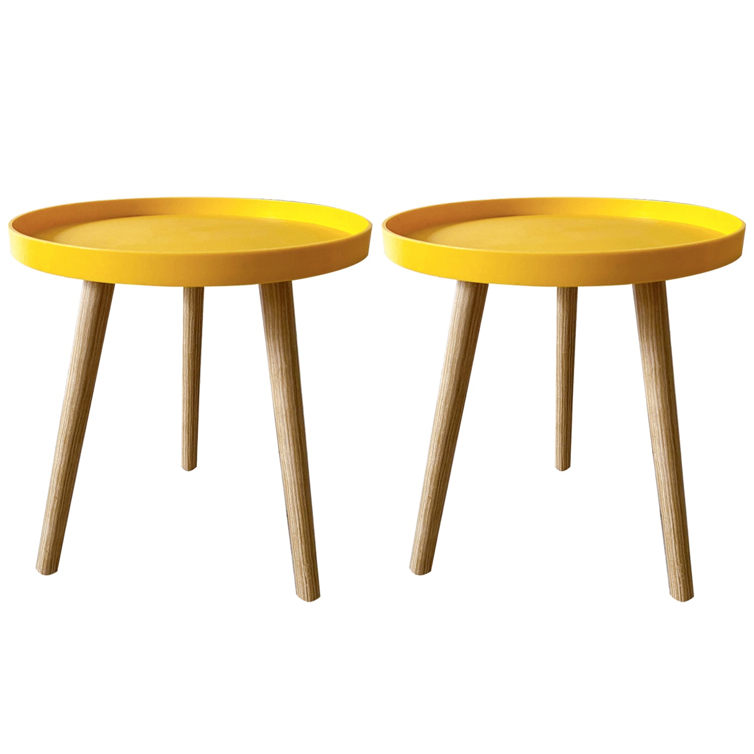 11.75 inch Wide Scandinavian Sofa Side Accent Table Tri Pin Round Side End Table