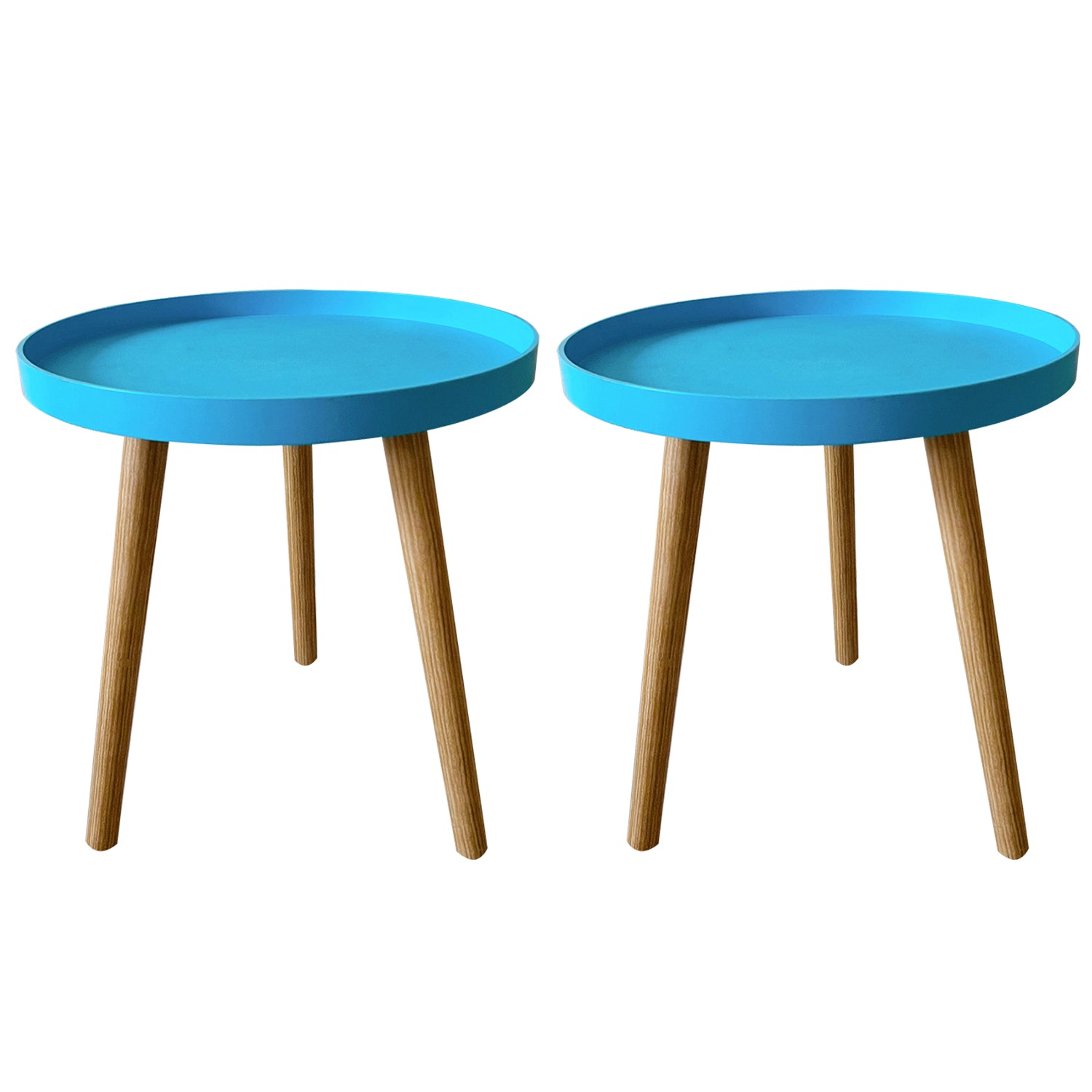 11.75 inch Wide Scandinavian Sofa Side Accent Table Tri Pin Round Side End Table