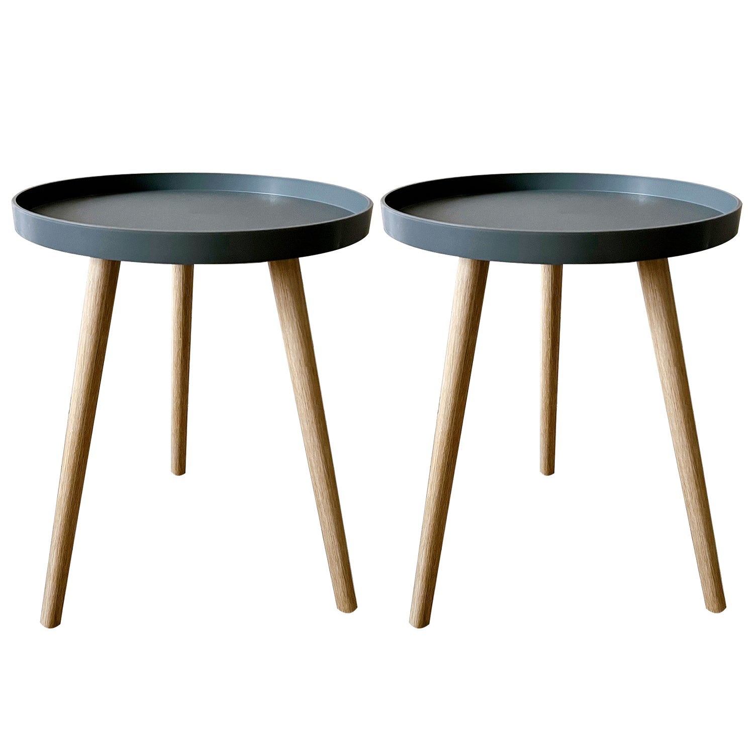 11.75 inch Wide Scandinavian Sofa Side Accent Table Tri Pin Round Side End Table