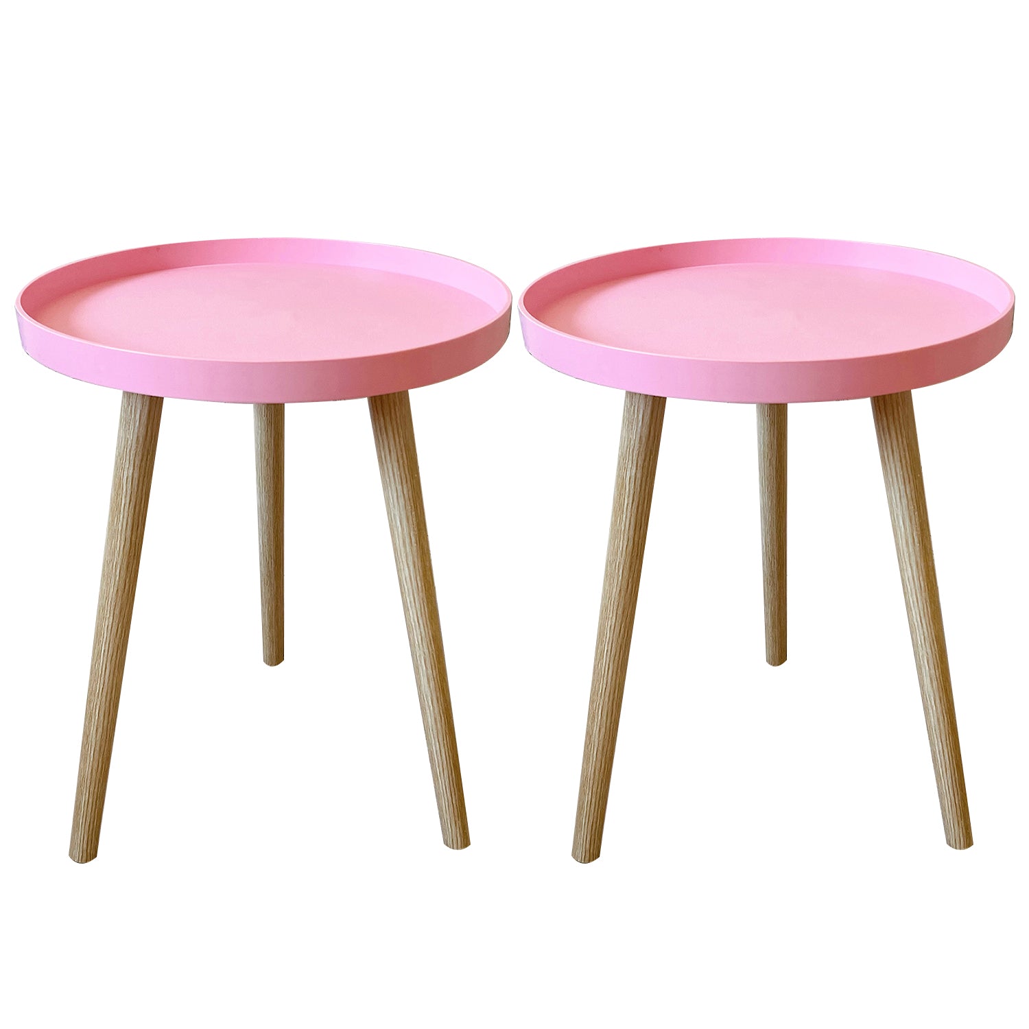 11.75 inch Wide Scandinavian Sofa Side Accent Table Tri Pin Round Side End Table