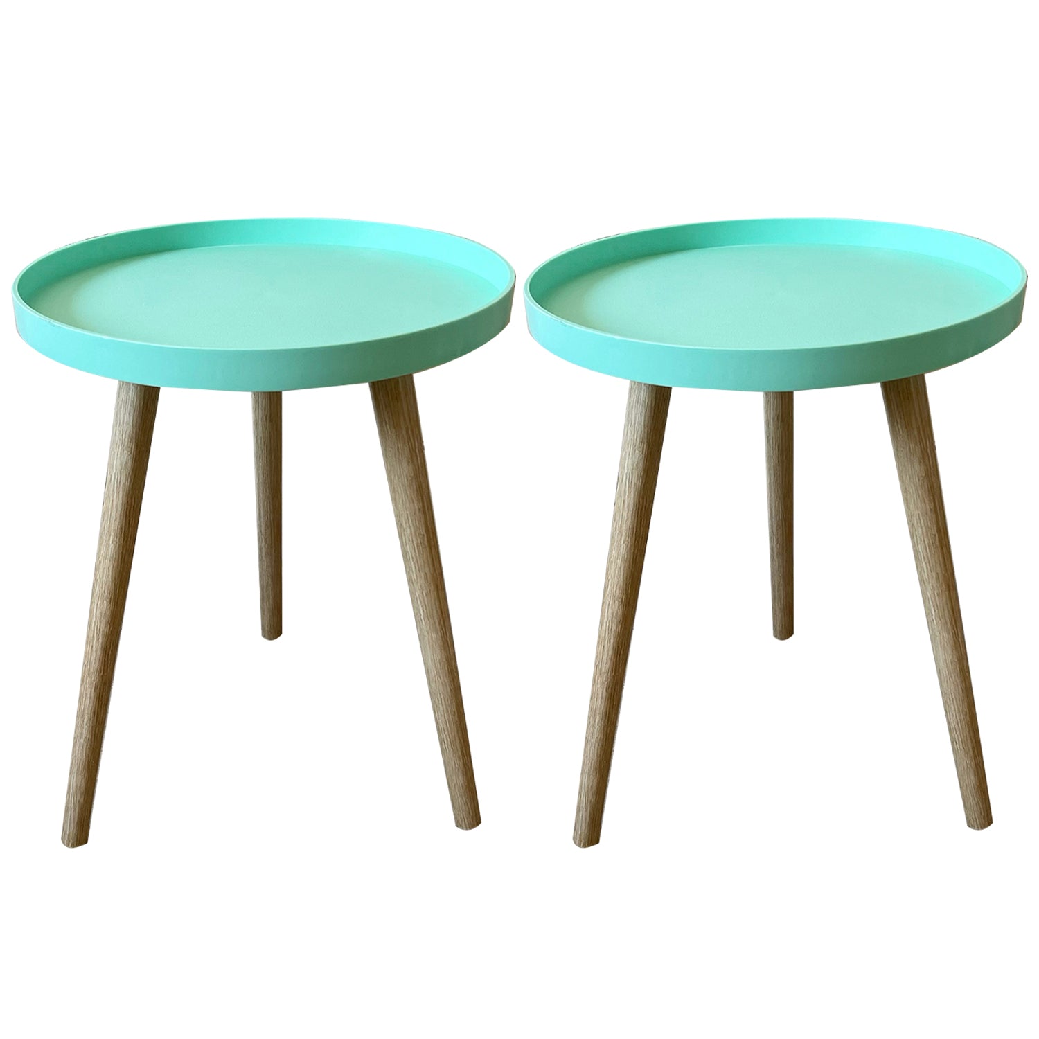 11.75 inch Wide Scandinavian Sofa Side Accent Table Tri Pin Round Side End Table