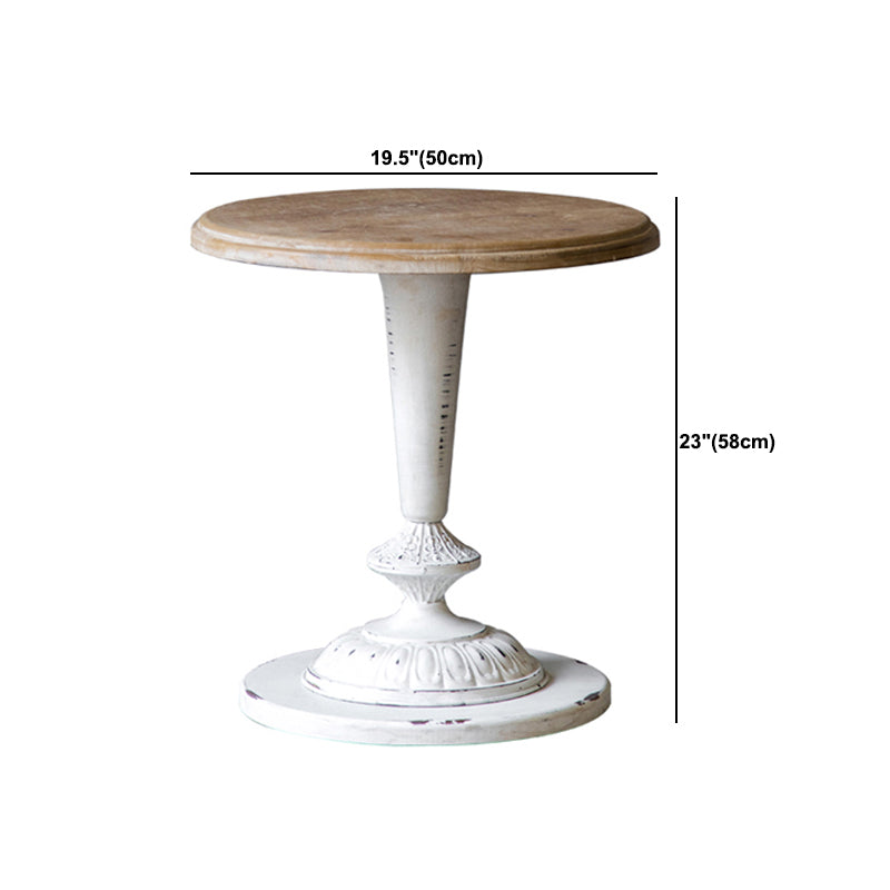 French Country Stylepedestal Base Design Circular Old Solid Wood Table Side Table