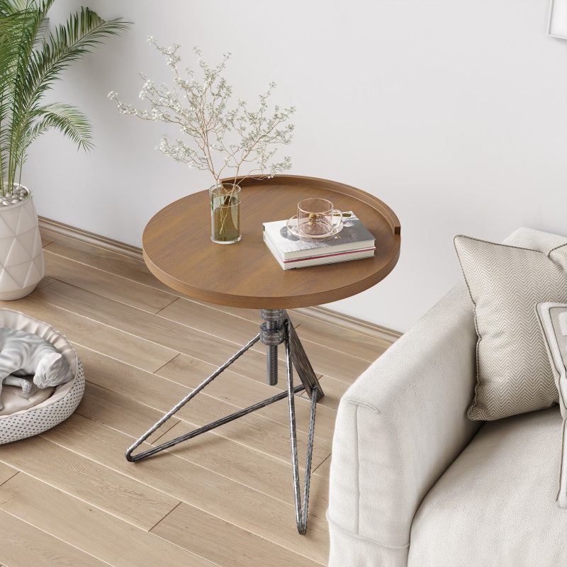 Contemporary Style Side End Table Metal Abstract Round Sofa Side Accent Table