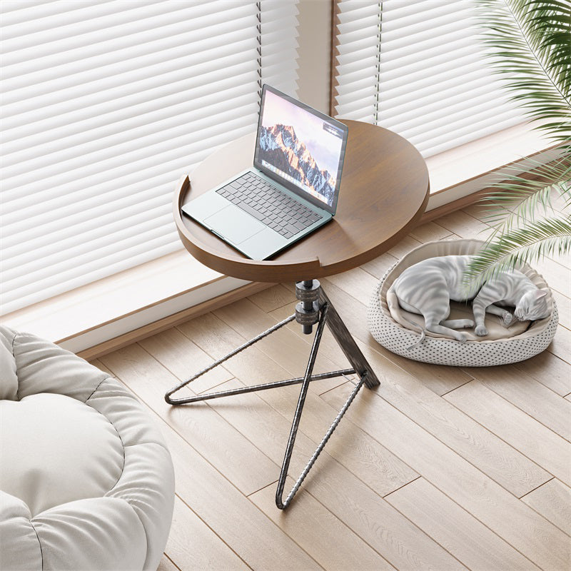 Contemporary Style Side End Table Metal Abstract Round Sofa Side Accent Table