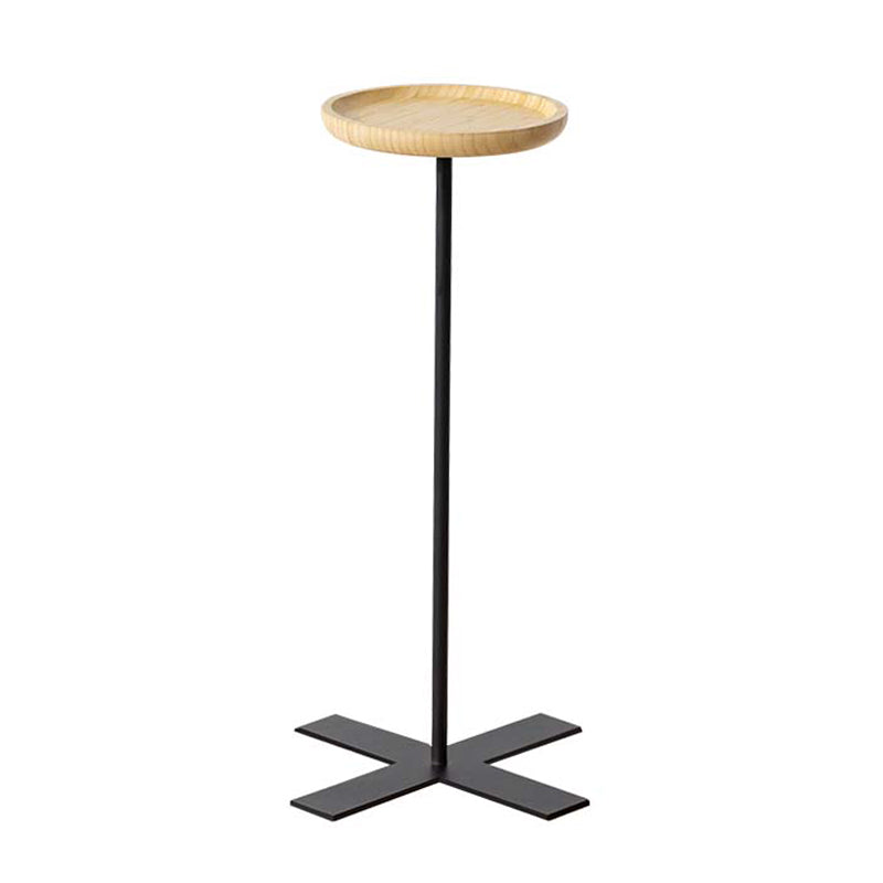 Contemporary Style Side End Table Metal Pedestal Round Sofa Side Accent Table