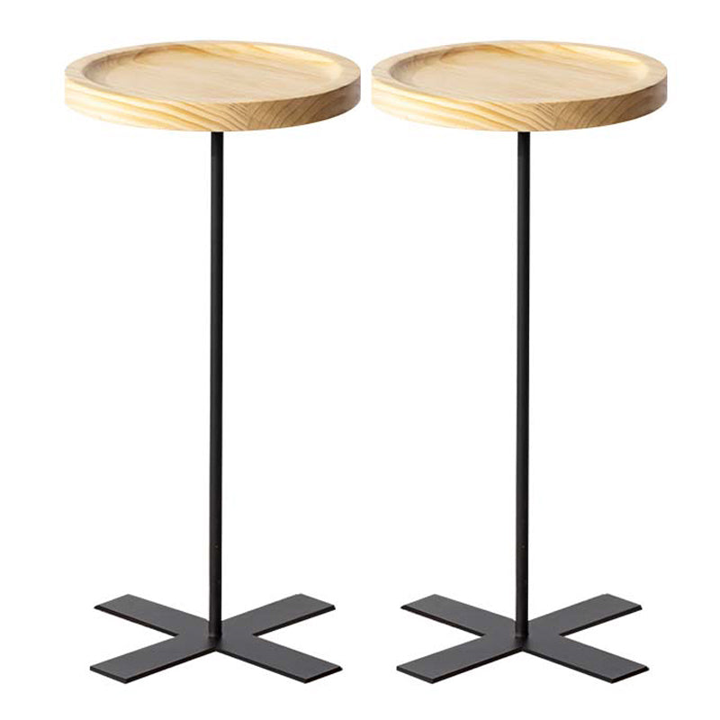 Contemporary Style Side End Table Metal Pedestal Round Sofa Side Accent Table