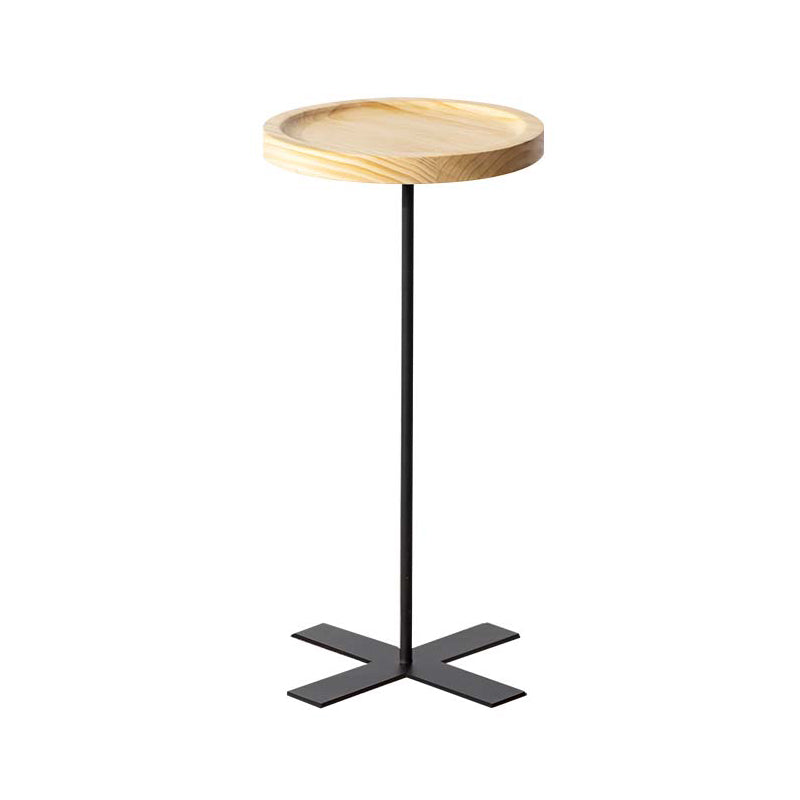 Contemporary Style Side End Table Metal Pedestal Round Sofa Side Accent Table