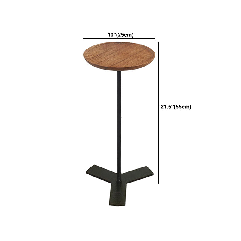 Contemporary Style Side End Table Metal Pedestal Round Sofa Side Accent Table