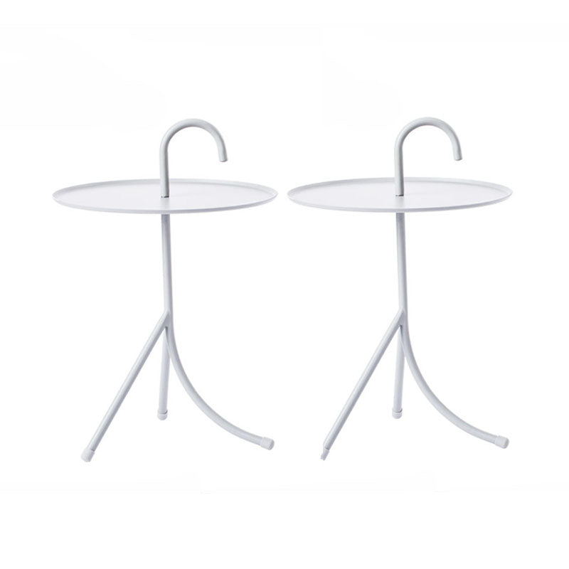 Round Metal Side Table with 3 Legs Base in Medieval Modern Style