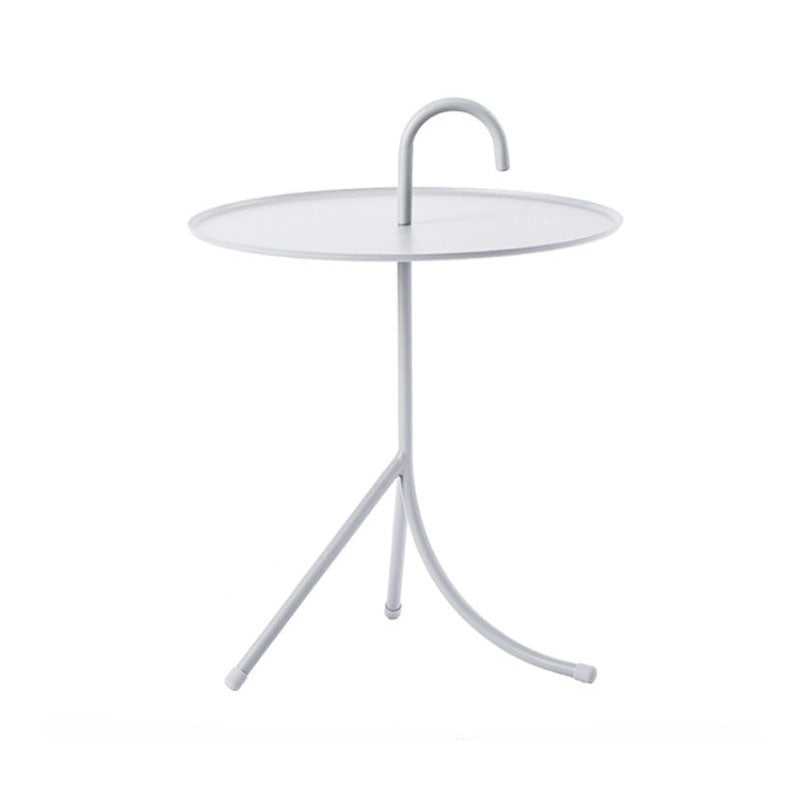 Round Metal Side Table with 3 Legs Base in Medieval Modern Style