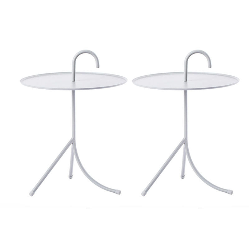 Round Metal Side Table with 3 Legs Base in Medieval Modern Style