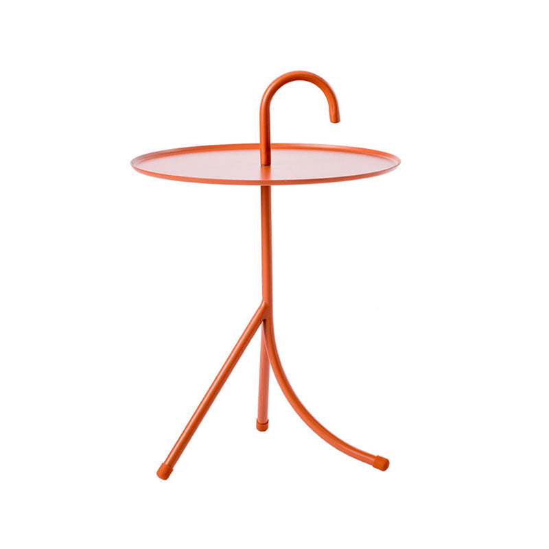 Round Metal Side Table with 3 Legs Base in Medieval Modern Style