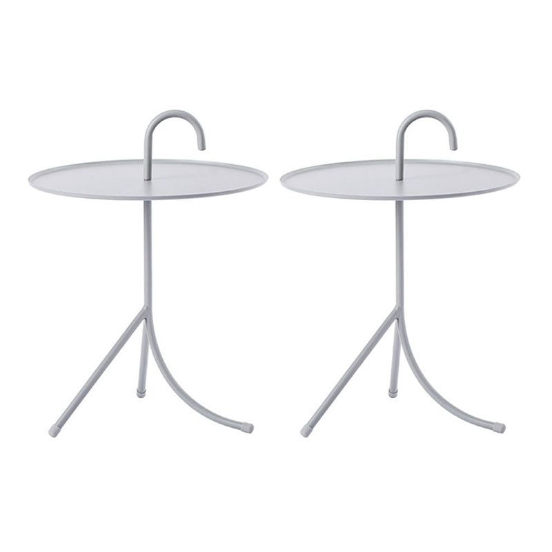 Round Metal Side Table with 3 Legs Base in Medieval Modern Style