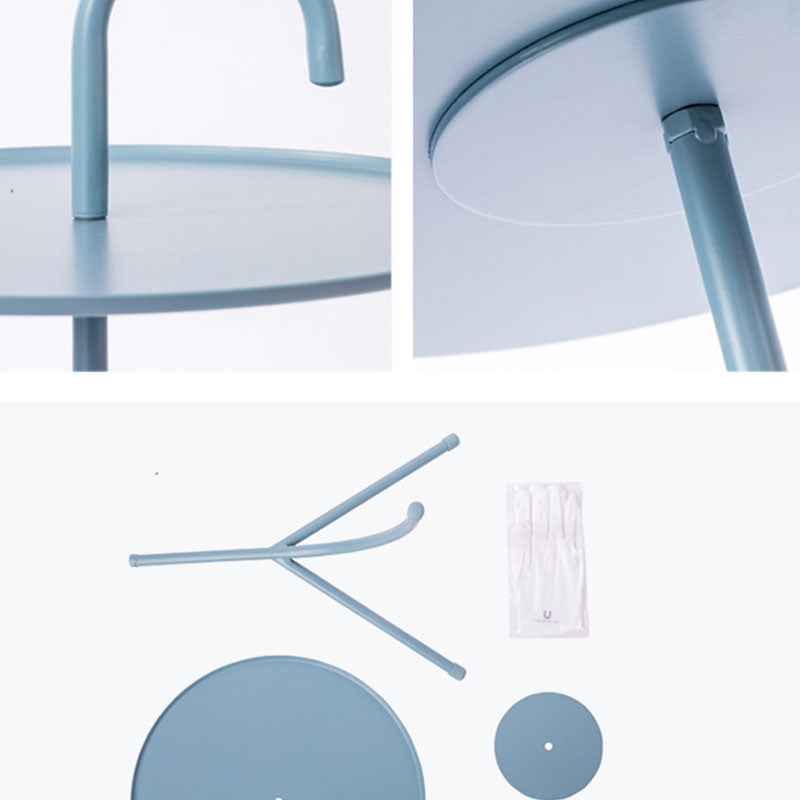 Round Metal Side Table with 3 Legs Base in Medieval Modern Style