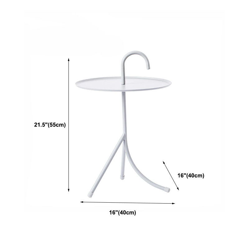 Round Metal Side Table with 3 Legs Base in Medieval Modern Style
