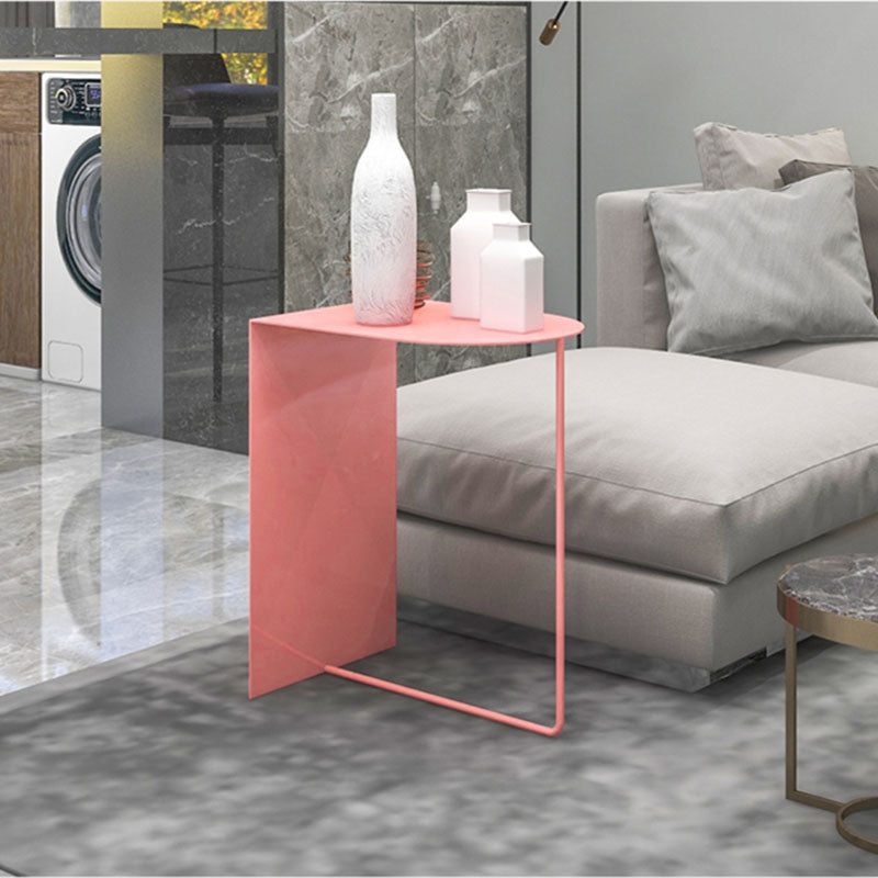 Round Metal Side Table with Abstract Base in Medieval Modern Style