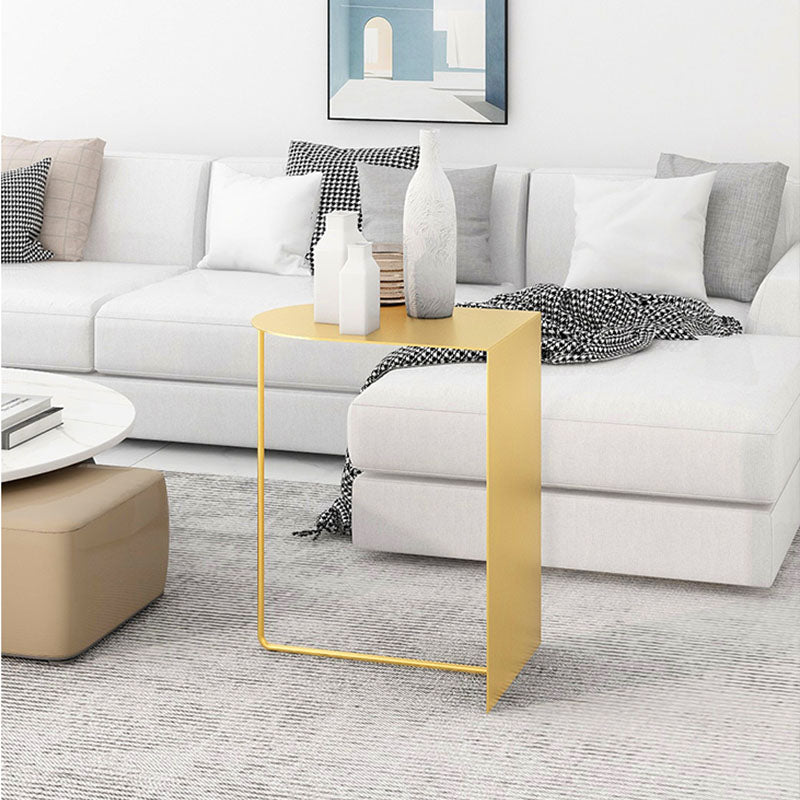 Round Metal Side Table with Abstract Base in Medieval Modern Style