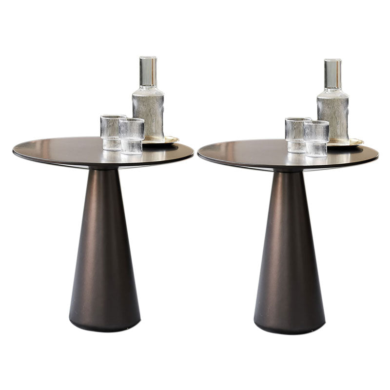Mid-century Modern Style Pedestal Base Circular Top Metal Side Table