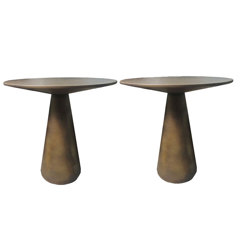 Mid-century Modern Style Pedestal Base Circular Top Metal Side Table
