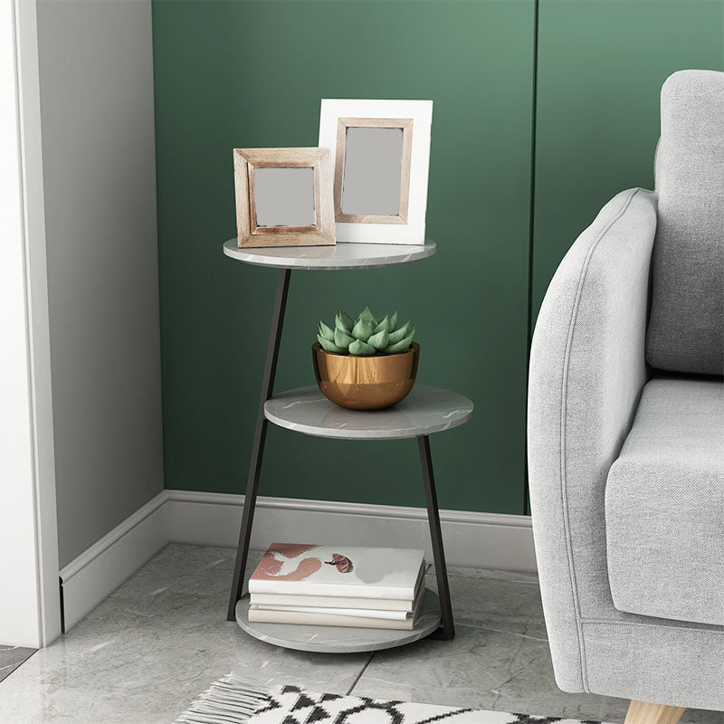 14.56 inch Wide Scandinavian Style Side End Table Metal Abstract Side Accent Table