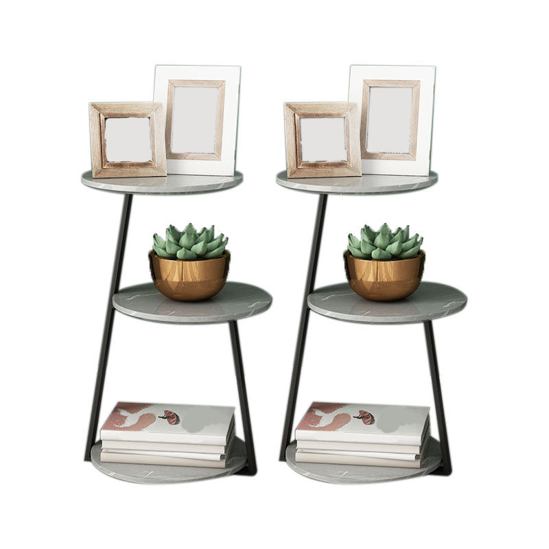 14.56 inch Wide Scandinavian Style Side End Table Metal Abstract Side Accent Table