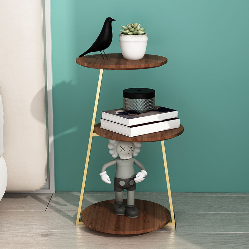 14.56 inch Wide Scandinavian Style Side End Table Metal Abstract Side Accent Table