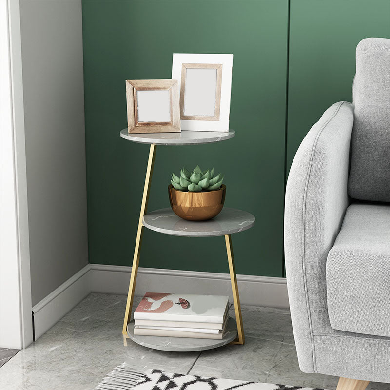 14.56 inch Wide Scandinavian Style Side End Table Metal Abstract Side Accent Table