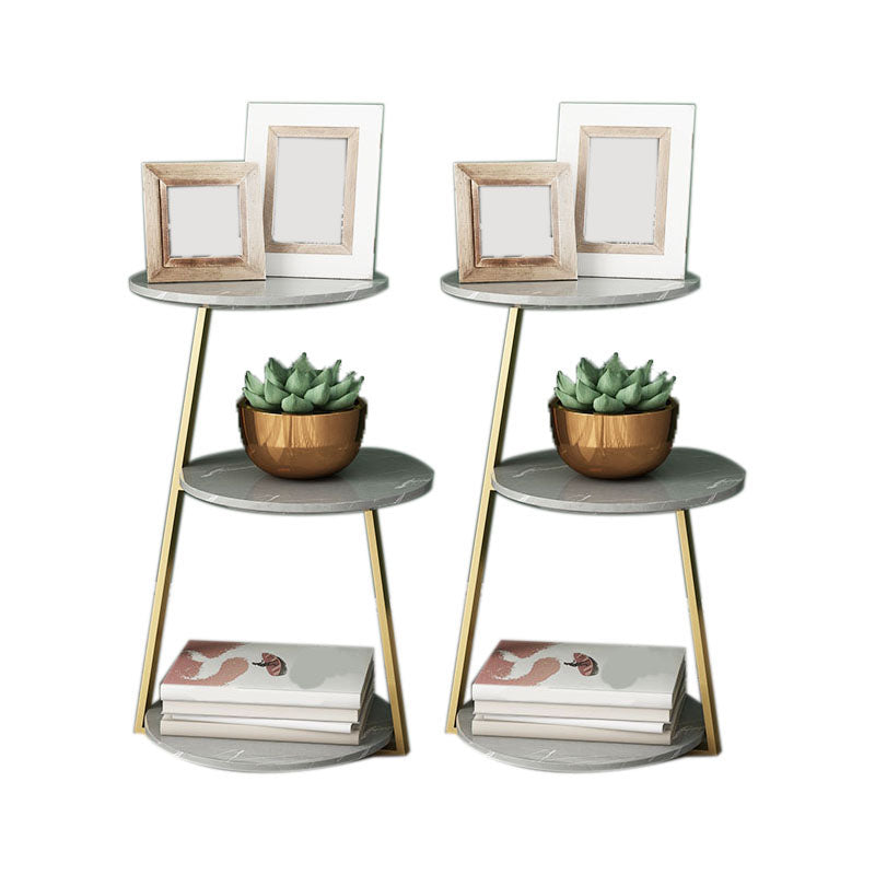 14.56 inch Wide Scandinavian Style Side End Table Metal Abstract Side Accent Table