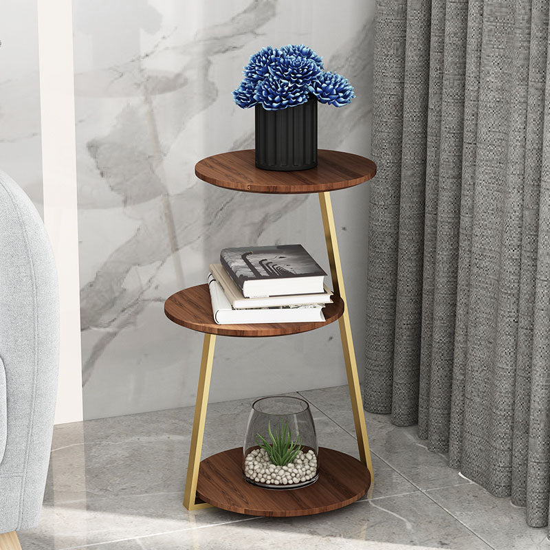 14.56 inch Wide Scandinavian Style Side End Table Metal Abstract Side Accent Table