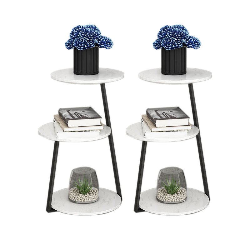 14.56 inch Wide Scandinavian Style Side End Table Metal Abstract Side Accent Table