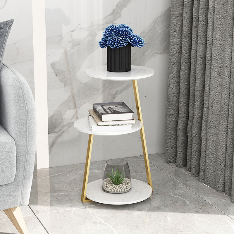 14.56 inch Wide Scandinavian Style Side End Table Metal Abstract Side Accent Table